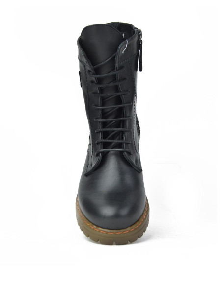 Botines Cordones Coronel Tapiocca Mujer Negro C205-11
