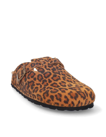 Zuecos Coronel Tapiocca Mujer Leopardo Ct719-10