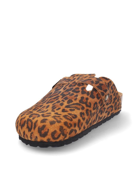 Zuecos Coronel Tapiocca Mujer Leopardo Ct719-10
