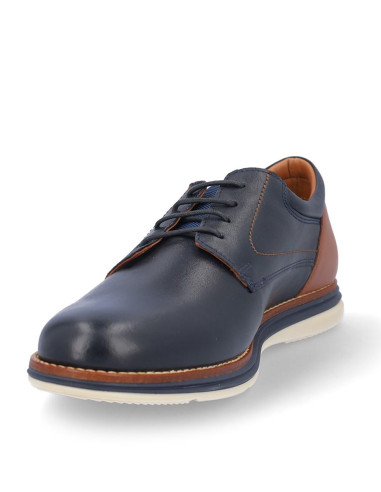 Zapatos Coronel Tapiocca Hombre Marino Y Cuero C611-14