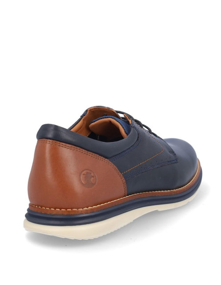 Zapatos Coronel Tapiocca Hombre Marino Y Cuero C611-14