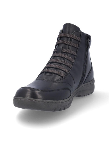 Botines Cordones Coronel Tapiocca Mujer Negro T714-11