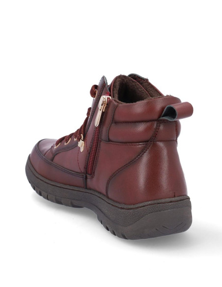 Botines Cordones Coronel Tapiocca Mujer Burdeos  T712-15