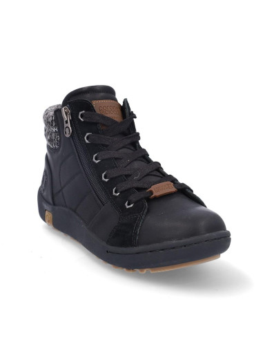 Botines Cordones Coronel Tapiocca Mujer Negro T701-1