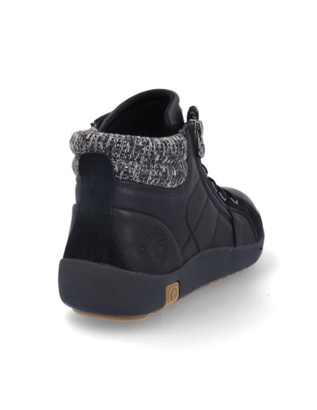 Botines Cordones Coronel Tapiocca Mujer Negro T701-1