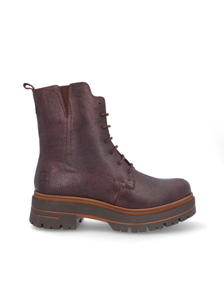 Botas Cordones Coronel Tapiocca Mujer Metalizado Burdeos C356-55