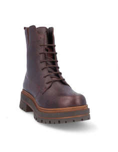 Botas Cordones Coronel Tapiocca Mujer Metalizado Burdeos C356-55 2