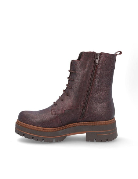 Botas Cordones Coronel Tapiocca Mujer Metalizado Burdeos C356-55