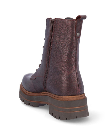 Botas Cordones Coronel Tapiocca Mujer Metalizado Burdeos C356-55