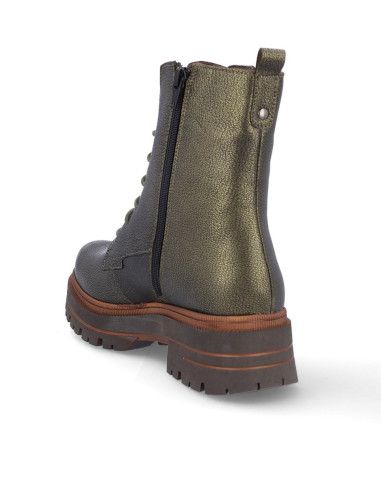 Botas Cordones Coronel Tapiocca Mujer Metalizado Oliva C-356-56