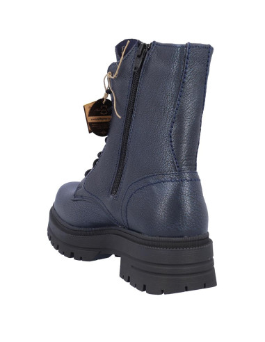 Botas Cordones Coronel Tapiocca Mujer Metalizado Marino C354-54